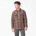 Dickies Men's Flannel Quilted Lined Shirt Jacket - Brown Gingerbread Ivy Plaid Size S (TJR03)