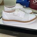 Nine West Shoes | New In Box Nine West White Perforated Leather Loafers Flats Sneakers Oxfords | Color: Cream/White | Size: 7