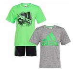Adidas Matching Sets | Adidas Shorts Adidas Shirt Adidas 3 Piece Set Kids Adidas 3 Piece Set In Size 7 | Color: Black/Green | Size: 7b