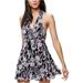 Free People Dresses | Free People Washed Ashore Dress Mini Floral Print V Neck Lightweight Small | Color: Black/White | Size: S