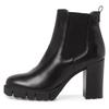 Stiefelette TAMARIS, Damen, Gr. 39, schwarz, Leder, Elastischer Einsatz, unifarben, elegant, Schuhe, in abgerundeter Form