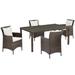 Ergode Conduit 5 Piece Outdoor Patio Wicker Rattan Set - Brown White