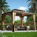 Yoleny 10 13 Outdoor Polycarbonate Double Roof Hardtop gazebo 10 ft