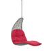 Ergode Landscape Outdoor Patio Hanging Chaise Lounge Outdoor Patio Swing Chair - Light Gray Red