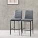 Topcobe 2 Pcs Fireproof Leather Diamond Grid Pattern Bar Chairs Set of 2 Modern Bar Height Bar Stools with Back & Metal Legs Dark Gray