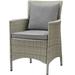 Modern Contemporary Urban Design Outdoor Patio Balcony Garden Furniture Side Dining Chair Armchair Rattan Wicker Grey Gray