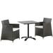 Ergode Junction 3 Piece Outdoor Patio Dining Set - Brown White