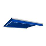 Awntech 10 ft. Key West Full Cassette Right Motor Retractable Awning Bright Blue - 96 in.