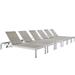 Ergode Shore Chaise Outdoor Patio Aluminum Set of 6 - Silver Gray