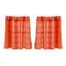 Blackout Window Valances for Kitchen - Thermal Insulated Blackout Rod Pocket & Curtain Tiers for Orange 74x61cm