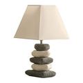 HomeRoots 468794 18 in. Organic Ceramic Pebbles Table Lamp White & Gray