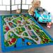 Mybecca Kids Rug Street Map in Grey 3 X 5 Children Area Rug for Playroom & Nursery - Non Skid Gel Backing (39 x 56 )