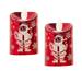 Flickering Flameless Pillar Candles Battery Operated Red Warm Light Pillar Candles Christmas Home Decoration Gifts Set of 2