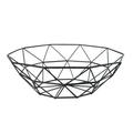 10 Geometric Metal Wire Fruit Basket - Kitchen Countertop Fruit Bowl Vegetable Holder Decorative Bread Snacks Households Storage Black 27x14.5x8cm