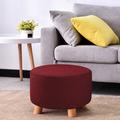 Soft Ottoman Slipcovers Footstool Cover Removable Covers Machine Washable - Red 56-68cm