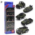Pnellth 5Pcs 1/64 Diecast Alloy Engineering Racing Military Car Vehicle Model Kids Toy