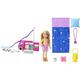 Barbie HCD46 - Traumcamper Fahrzeug Spielset (ca 75 cm), mit rollenden Rädern, 7 Spielbereiche, Pool, Rutsche & HDF77 Doppelpack! Camping Spielset mit Chelsea Puppe