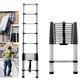Telescoping Ladder, Portable Telescopic Extension 3.8M Tall Multi Purpose Loft Ladder, Folding Retractable Library Ladder with Adjustable Step for Roof Work, Window Cleaning, Indoor Decorating