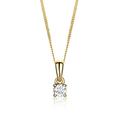 Miore 0.10 carat Diamond Necklace for Women, Solitaire Necklace in 14 carat 585 Yellow Gold 45 cm chain with 4 prong pendant delivered in jewellery box