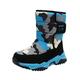 NJGRAE Kids Snow Boots Boys Girls Winter Boots For Toddler Waterproof Snow Ankle Boots Kids -slip Walking boots Warm Lined High-Top Snow Boots (Blue-1, 9.5-10 Years Big Kids)