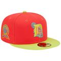 Men's New Era Red/Neon Green Detroit Tigers 1968 World Series Champions Lava Highlighter Combo 59FIFTY Fitted Hat