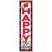 Wisconsin Badgers 12'' x 48'' Happy Holidays Outdoor Leaner