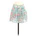 Zara Basic Casual A-Line Skirt Mini: Blue Floral Bottoms - Women's Size X-Small