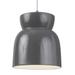 Justice Design Group Radiance 7 Inch Mini Pendant - CER-6515-WHT-ABRS-BKCD