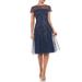 Alyssa Godet Sequin Lace Midi Dress - Blue - JS Collections Dresses