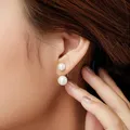 Boucles d'oreilles Double face imitation perle bijoux pour femmes boucles d'oreilles de