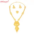 Adixyn-Ensemble de bijoux en or 24 carats pour patients indiens boucles d'oreilles longues bague