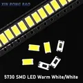 Lumière blanche chaude SMD 100 200 LED 5630/5730 diodes (0.5 ~ 6500 V) 5730-5630 pièces 5730-CW/WW