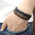 Nouveau style! Bracelet à breloques vintage noir pour hommes dernier bracelet en cuir populaire