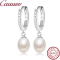 Boucles d'oreilles goutte d'eau en perles d'eau douce 100% naturelles pour femmes bijoux en argent