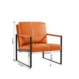 PU Leather Accent Arm Chair with Backrest and Seat Cushion Sofa Chair