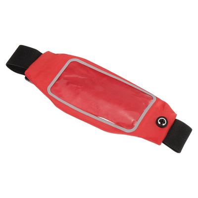 Waterproof Mobile Phone Pouch Up to 6" with Belt for Running Cycling, Red