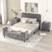 4-Pieces Bedroom Sets Full/Queen Size Upholstered Platform Bed with Two Nightstands and Storage Bench