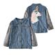 URMAGIC 1-6T Unicorn Jean Jacket for Girls Kids & Toddler with Sparkly Sleeve Girls Spring Outfit Denim Jackets Outerwear