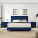 Ebern Designs Modern Style Platform Bed Upholstered, Metal in Blue | 55 H x 61 W x 83 D in | Wayfair B5D9F61C38CF463AB84D682F6DCF3079