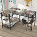 Mason & Marbles Sicily Twin over Twin L-Shaped Bunk Beds w/ Built-in-Desk by Harriet Bee Wood in Black/Brown | 68.1 H x 77.8 W x 117.7 D in | Wayfair