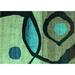 Black/Blue 60 x 24 x 0.35 in Area Rug - Ivy Bronx Anastasius Abstract Machine Woven Wool/Area Rug in Turquoise/Blue/Black /Wool | Wayfair