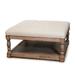 Theophania Upholstered Storage Ottoman Linen/Wood in Brown Laurel Foundry Modern Farmhouse® | 17 H x 34 W x 34 D in | Wayfair