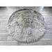 Gray 138 x 138 x 3 in Area Rug - Everly Quinn Round Mar Vista Solid Color Machine Woven Faux Sheepskin Area Rug in Sheepskin/Faux Fur | Wayfair