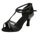 Takeoutsome Girl Latin Dance Shoes Med-Heels Satin Shoes Party Tango Salsa Dance Shoes