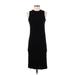 H&M Casual Dress - Midi Mock Sleeveless: Black Solid Dresses - Women's Size X-Small