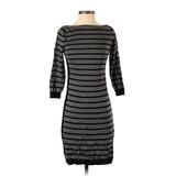 Ann Taylor Factory Casual Dress - Sheath Crew Neck 3/4 sleeves: Gray Color Block Dresses - Women's Size X-Small