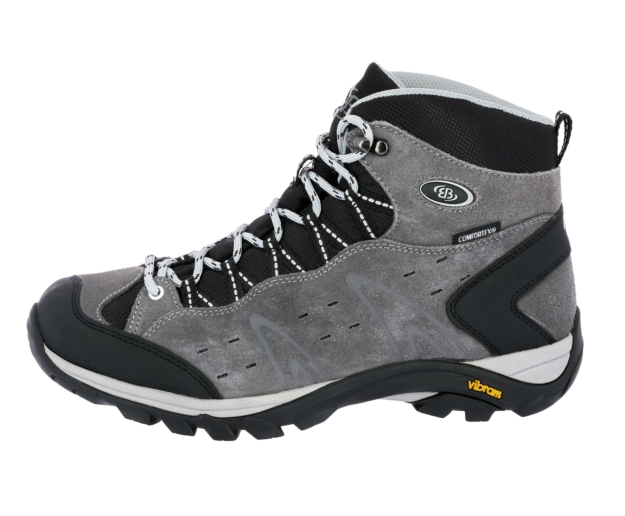 Wanderschuh BRÜTTING "Trekkingstiefel Mount Bona High", Herren, Gr. 36, grau, Veloursleder, Schuhe Wanderschuh