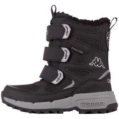 Outdoorwinterstiefel KAPPA, Gr. 38, schwarz (schwarz, silber), Synthetik, mehrfarbig, sportlich, Schuhe, - wasserdicht, windabweisend & atmungsaktiv