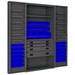 Durham DCBDLP524RDR-5295 14 Gauge 12 Door Shelves Lockable Cabinet with 52 Blue Hook on Bins & 1 Adjustable Shelf & 4 Drawers Gray - 36 x 24 x 72 in.