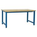 24 x 96 in. Kennedy Workbenches with Solid 1.75 in. Thick Lacquered Finish Maple Butcher Block Top Light Blue